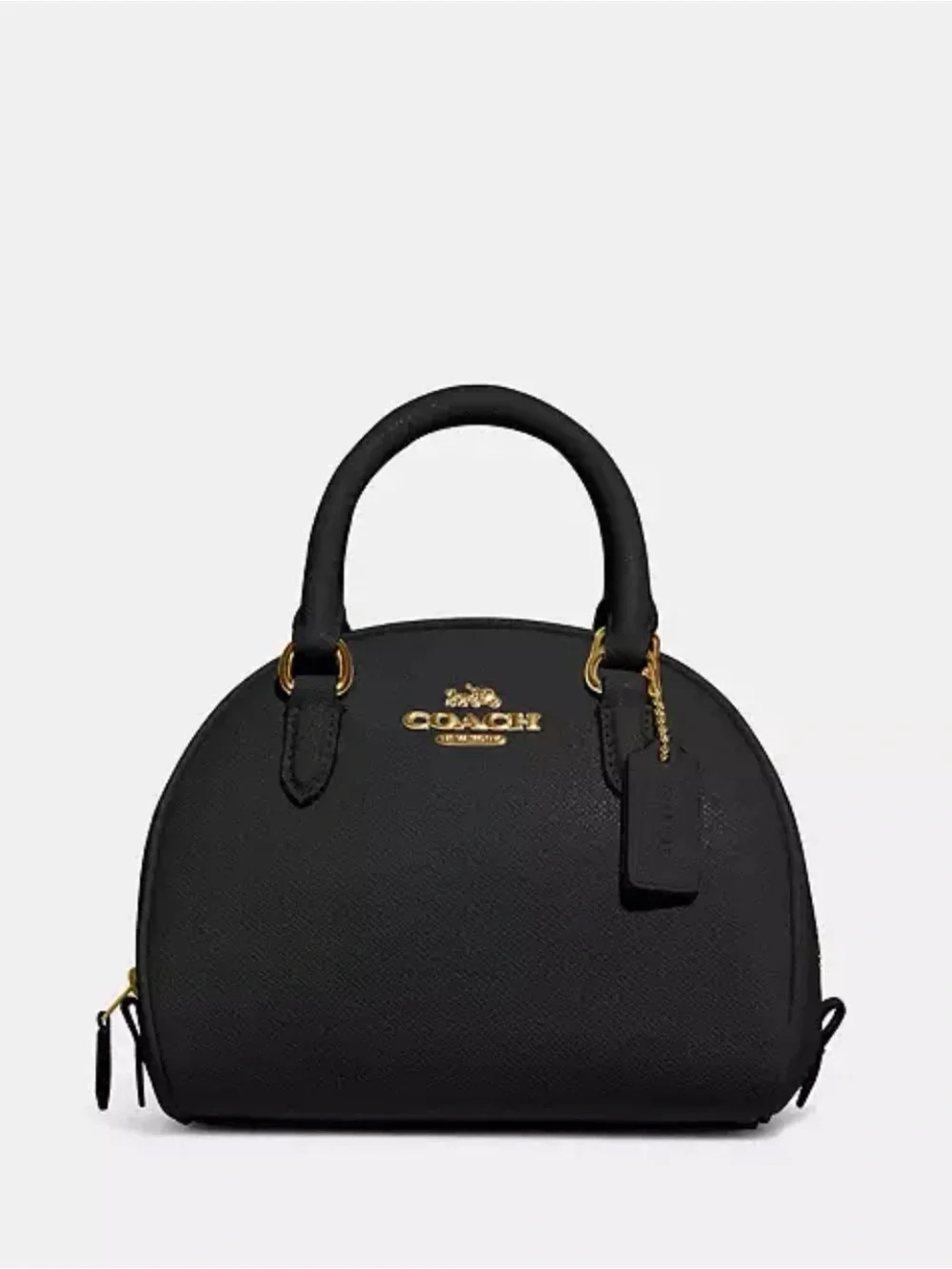 Coach Black Sydney Satchel with Gold Logo